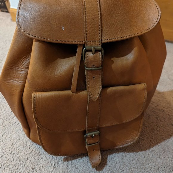 LEATHER BACKPACK - Leather Rucksack from 100 % Full Grain Medium Brown Leather main image 5